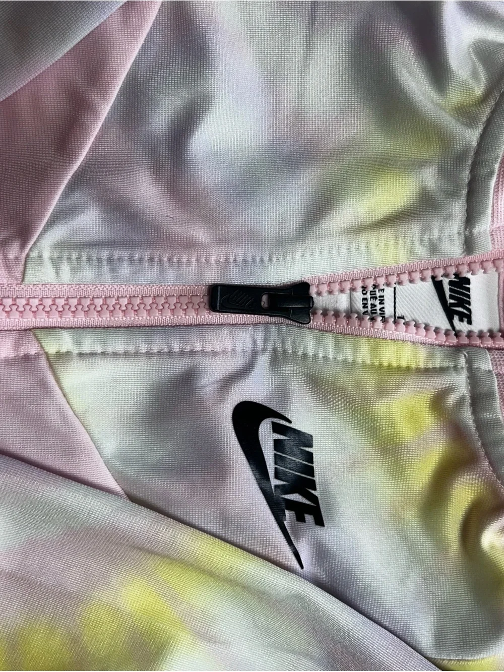 Nike Pastel Pink and Yellow Tie-Dye Zip-Up Jacket